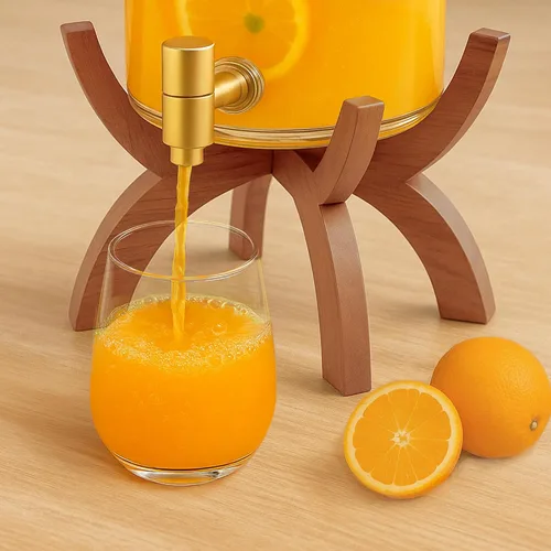 Miniatura 6 de Dispensador de bebidas de vidrio, dispensador de bebidas de 1.5 galones con soporte, dispensador de limonada con grifo de acero inoxidable, Soporte