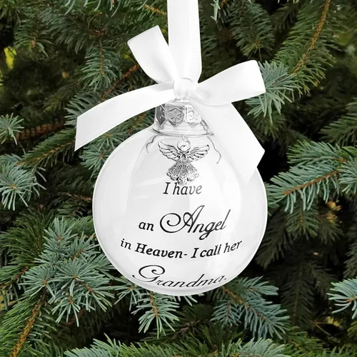 Miniatura 7 de Adorno de ángel conmemorativo de Navidad con diseño de bola de plumas con texto en inglés "I Have an Angel in Heaven I Call Her Aunt Family