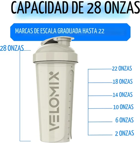 Miniatura 4 de VELOMIX -Paquete de 6 - Botella mezcladora de proteínas de 28 onzas para mezclas de proteínas - 6 batidores de alambre Vasos agitadores a prueba
