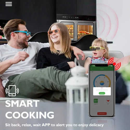 Miniatura 6 de Termómetro inteligente para carne, 656 pies, alcance remoto, termómetro digital para cocinar alimentos con sonda inalámbrica, lecturas en tiempo