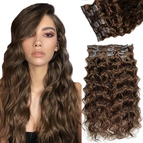Miniatura 10 de Extensiones de cabello humano real con clip, de 12 pulgadas, para mujer, color rubio plateado, balayage, 2.47 oz, 7