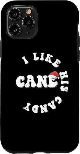 Miniatura 10 de Carcasa navideña a juego para iPhone 15 con texto en inglés "I Like His Candy Cane Parejas