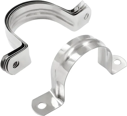 Miniatura 4 de 20 correas de tubo rígido M45, abrazaderas de conducto de acero inoxidable, correa de dos agujeros, abrazadera de tubo de soporte en U para tubos