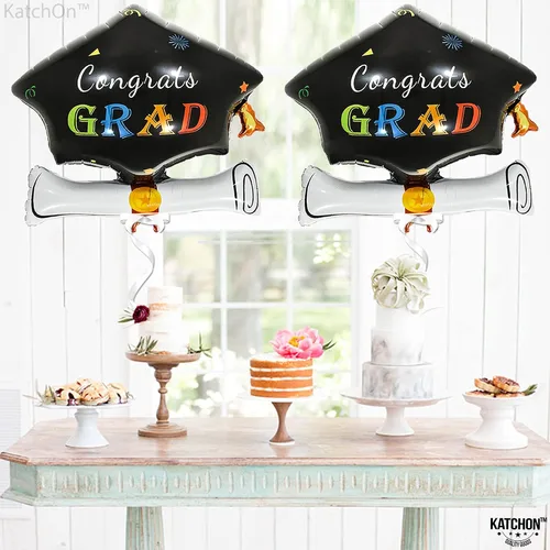Miniatura 9 de Globos de graduación clase de 2026 – Grandes 24 pulgadas, decoraciones de graduación 2026 Globos de gorra de graduación, globos de sombrero