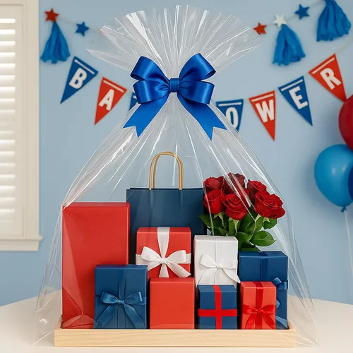 Miniatura 4 de Morepack Bolsas de celofán extra grandes para cestas de regalo de 50 x 60 pulgadas, bolsas de celofán transparente grandes jumbo, 5 piezas