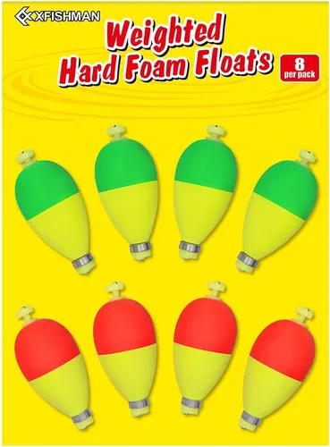 Miniatura 11 de XFISHMAN Kit de corchos de pesca con peso para pescar, flotador de espuma hecho a mano, 1 pulgada, 2 en 8-12 unidades Ronda 8 Pack