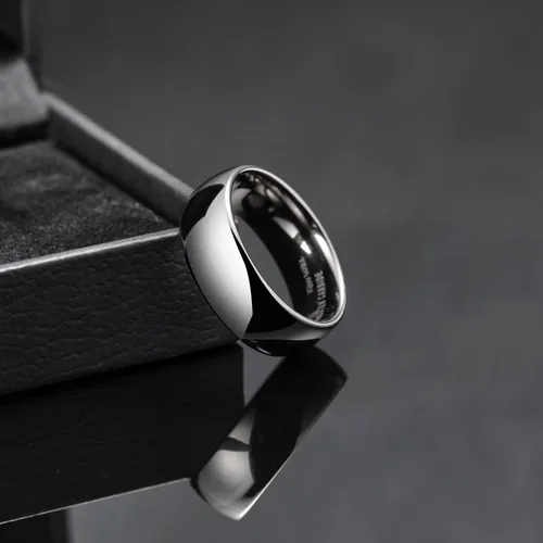 Miniatura 71 de King Will Alianza de boda de carburo de tungsteno para hombres y mujeres, anillos de promesa para parejas abovedados de alto pulido