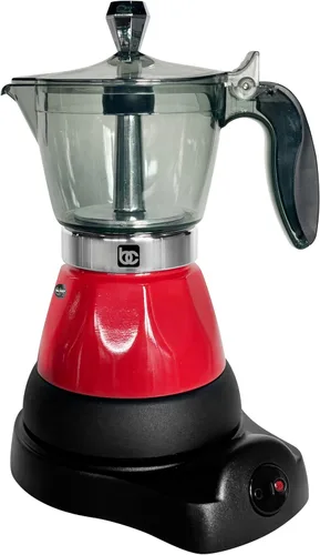Bene Casa Cafetera Eléctrica Portátil de Espresso Roja, 1-3 Tazas/Shots (1, RED)