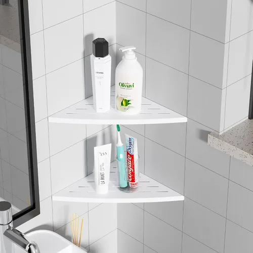 Miniatura 8 de Qeke Estante esquinero de ducha dorado cepillado, acero inoxidable 304 de 11.5 pulgadas, estante esquinero empotrado de baño para pared de azulejos