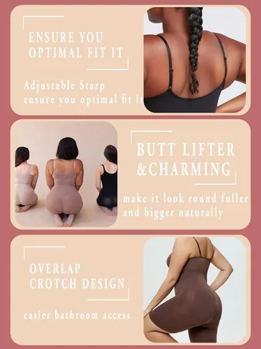 Miniatura 3 de materasu Faja moldeadora ajustable sin costuras para mujer, control de abdomen, busto completo, moldeador de cuerpo, levantador de glúteos, muslo