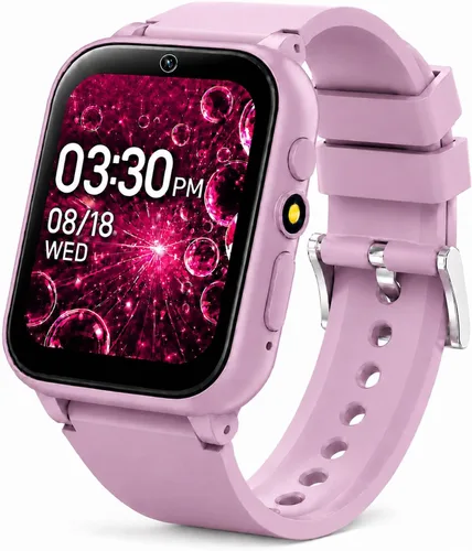 Miniatura 10 de Goodatech Reloj inteligente de 1.69 pulgadas para niños y niñas, cámara, 26 juegos de rompecabezas, reproductor de video y música, podómetro, reloj