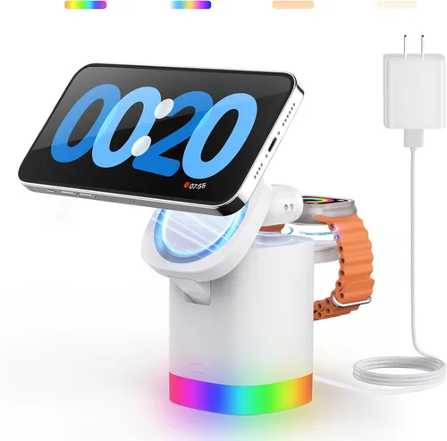 Miniatura 9 de Estación de carga inalámbrica para Apple Mag-Safe: JoyGeek 3 en 1 Soporte de cargador plegable magnético para iPhone 16 15 14 13 12 Pro Max Plus