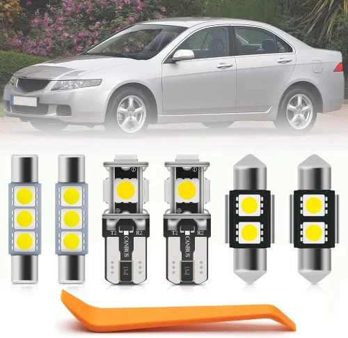 Miniatura 10 de 12 piezas de kit de bombillas LED interior para Hon'da Accord 1998 1999 2000 2001 2002, luces de mapa, cúpula, puerta, maletero, matrícula