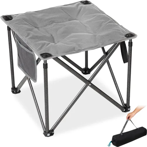 FUNDANGO Taburete de Campamento Extragrande para Adultos, Otomán Plegable con Acolchado Grueso de 18.1 Pulgadas para Descansar los Pies, Silla de