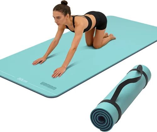 Miniatura 8 de Tapete de yoga ancho de 31.5 in, antideslizante, extra grueso, de 1/3 pulgadas, material TPE de alta resistencia, esterillas de yoga caliente