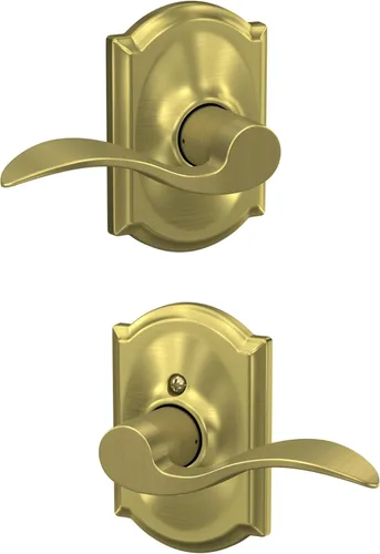 Miniatura 113 de SCHLAGE - Manija de puerta Accent con cerradura de paso libre para pasillo y armario en bronce antiguo - F10 ACC 716 Bronce Envejecido