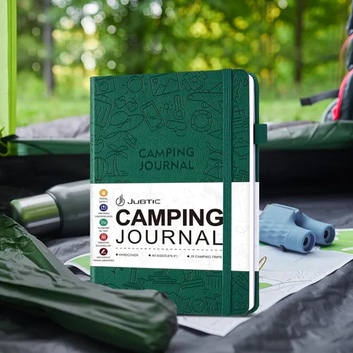 Miniatura 6 de JUBTIC Diario de campamento y libro de registro de viaje para caravana, diario de aventura A5 para 25 campamentos, diario de senderismo, libros