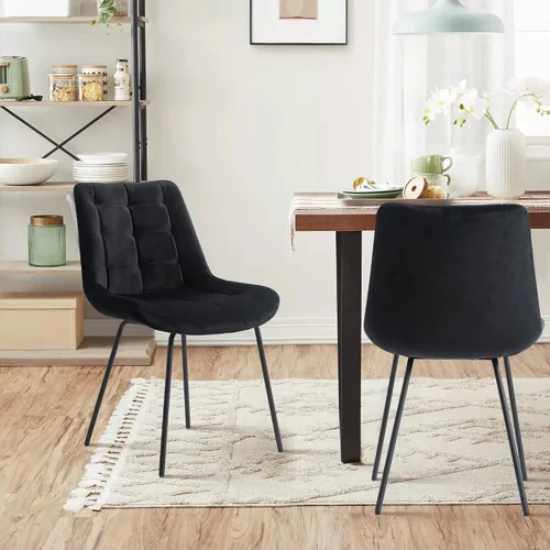 Miniatura 7 de NicBex Sillas de comedor de terciopelo, sillas de recepción tapizadas, silla decorativa copetuda con patas de metal para la cocina del hogar, sala