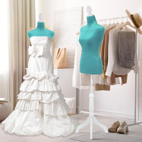 Miniatura 11 de Maniquí de espuma corporal para mujer, maniquí de espuma de 60 a 67 pulgadas, maniquí de vestido ajustable con base de trípode de madera