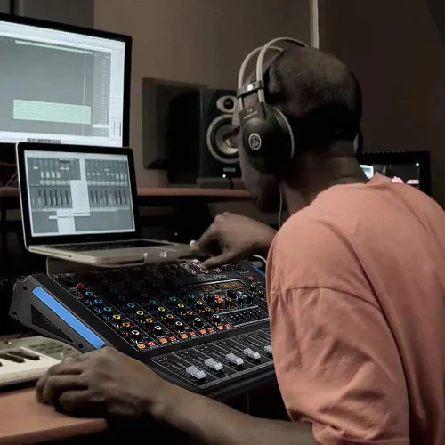 Miniatura 7 de Pyle - Mezclador de audio de estudio Bluetooth de 4 canales - Interfaz controladora de sonido DJ con unidad USB para entrada de grabación de PC