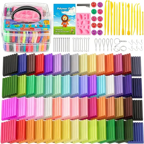 Miniatura 15 de CiaraQ - Kit de iniciación de arcilla polimérica, arcilla para modelar para horno con herramientas de escultura, 70 colores, 3.69 lbs