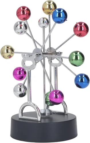 KENANLAN Bola giratoria de la rueda de la fortuna, rotación magnética eléctrica de la rueda de la fortuna juguete colorido de la bola del metal de