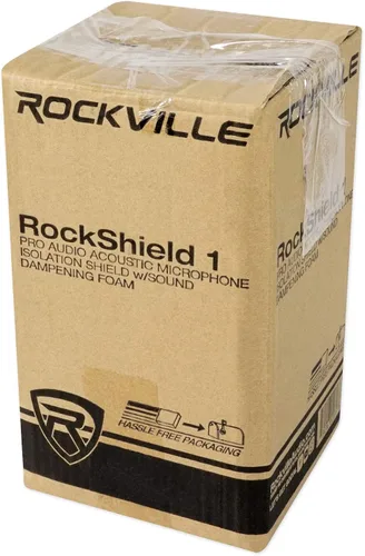 Miniatura 8 de Rockville RockShield 1 Escudo de aislamiento de micrófono de estudio de 3 paneles, espuma amortiguadora de sonido, accesorio de micrófono
