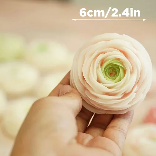 Miniatura 2 de Molde de vela de flor de peonía, molde de jabón hecho a mano con flores 3D para fondant, hecho a mano, loción, barra, crayón, crayón, pastel