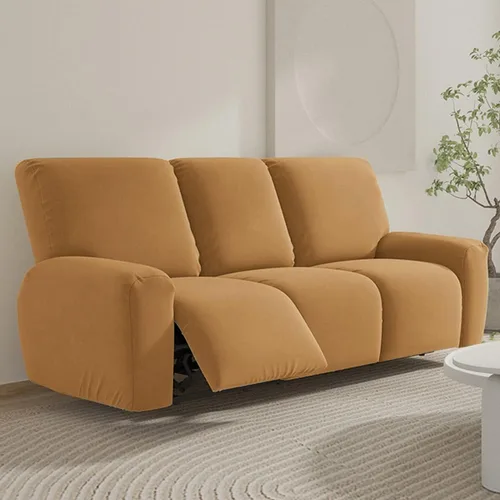 Miniatura 17 de vctops Fundas para sofá reclinable de 3 cuerpos, de punto, elásticas, suaves, lisas, antideslizantes, para sofá, protector de muebles con parte