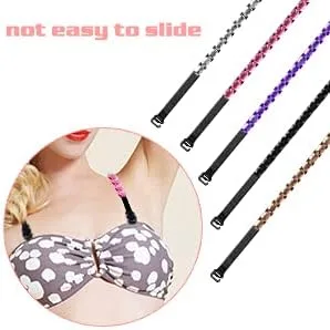 Miniatura 4 de Women's Replacement Bra Strap Rhinestone Invisible Elastic Adjustable Removable Shoulder Straps Tops Dress Decoration Multi Color 5Pairs Pack