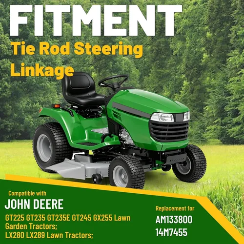 Miniatura 2 de HECASA Varilla de dirección compatible con John Deere GT225 GT235 GT235E GT245 GX255 LX280 LX289 Reemplazo para AM133800 +2 tuercas de seguridad