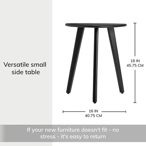Miniatura 3 de MH London Wandsworth Mesa auxiliar de madera – Mesas pequeñas hechas a mano exclusivamente – Mesa auxiliar triangular contemporánea para sala