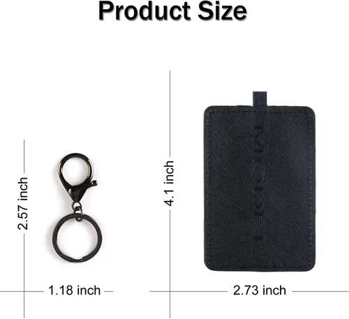 Miniatura 2 de Amiss Clip para llave de automóvil, funda de cuero y llavero de metal para Tesla Model 3 y Model Y, accesorios exteriores para interior del Negro