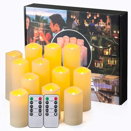 Miniatura 8 de YOROXRG Paquete de 12 velas LED sin llama, funcionan con pilas, impermeables