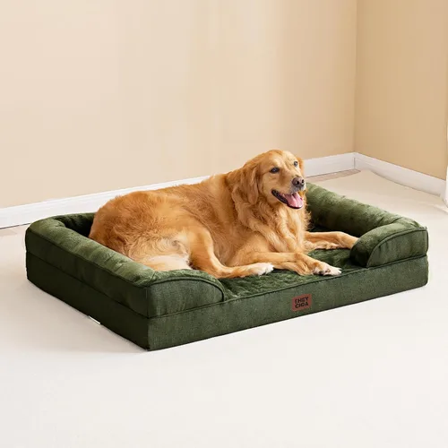 Miniatura 21 de EHEYCIGA – Cama ortopédica impermeable para perros pequeños, de espuma viscoelástica tipo caja de huevos, con bordes elevados y base antideslizante