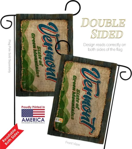 Miniatura 5 de Americana Home & Garden Vermont Vintage Burlap Garden House Flag Set Regional States American Territories Republic Country Particular Area