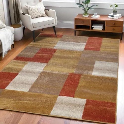 Miniatura 39 de Superior alfombra de área de la colección diseñador Clifton, 8 mm de altura de apilado, con respaldo de yute, diseño geométrico contemporáneo, Beige