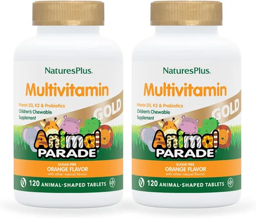 Miniatura 8 de NaturesPlus Animal Parade Gold Multivitamínico para niños, cereza, 120 tabletas masticables en forma de animal, paquete de 2, vegetarianos, sin