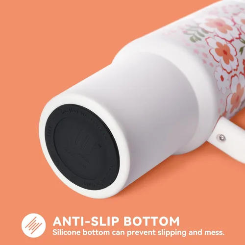 Miniatura 6 de Vaso de 40 oz con tapa y pajilla, vasos aislados con asa, botellas de agua de acero inoxidable, vaso para agua con tapa 2 en 1, taza de viaje al