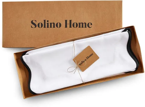 Miniatura 4 de Solino Home Juego de 4 manteles individuales redondos de lino 100% lino puro en blanco y negro de 16 pulgadas, con borde festoneado Giselle, hechos