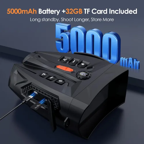 Miniatura 6 de Binoculares de visión nocturna, gafas de visión nocturna 4K para adultos con 7 niveles de IR, batería recargable de 5000 mAh, tarjeta TF de 32 GB