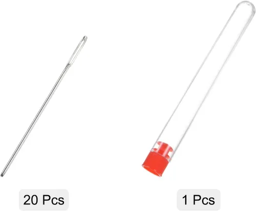 Miniatura 3 de HARFINGTON 20 agujas de coser romas grandes de 0.049 in de diámetro, agujas de acero inoxidable para tapicería, agujas de tejer con tubo de Tono