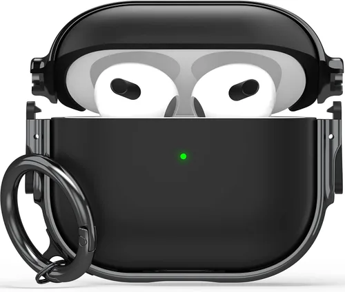 Miniatura 20 de Maxjoy Funda para AirPods 3 con cerradura, bonita funda protectora rígida para AirPod 3 de tercera generación para mujeres y hombres con llavero