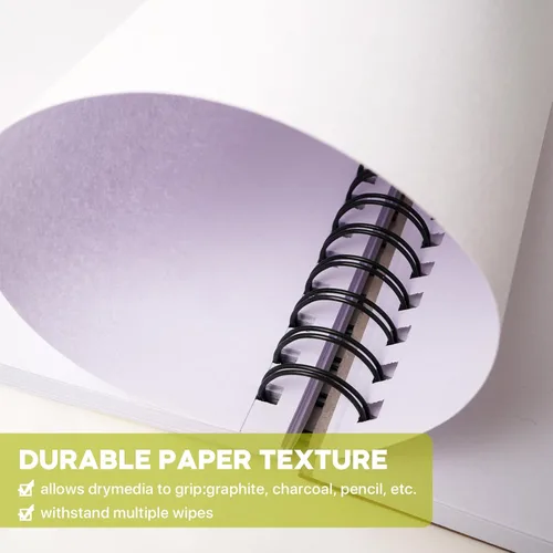 Miniatura 4 de Cuaderno de dibujo de tapa dura con espiral de CONDA, de 9 x 12 pulgadas, para dibujar, pintar y realizar técnicas mixtas Negro