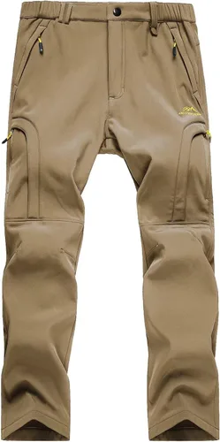 Miniatura 4 de MAGCOMSEN Men's Winter Pants 5 Zip Pockets Snow Ski Pants Fleece Lined Water Resistant Hiking Pants