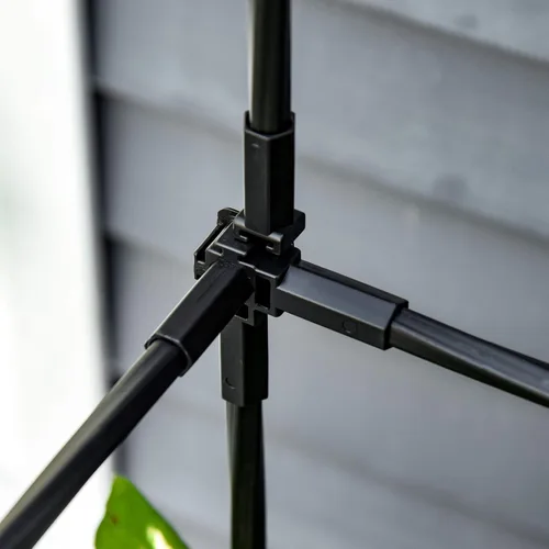 Miniatura 8 de Outsunny Cama de jardín elevada con enrejado, maceta de riego automático, macetas de tomate de 69.7 pulgadas para plantas trepadoras, flores de vid