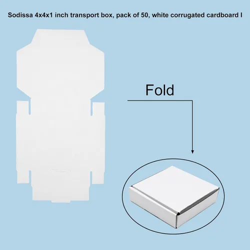 Miniatura 7 de KBG Cajas de envío pequeñas de 4 x 4 x 1 pulgadas, sobres de cartón corrugado blanco para negocios, paquete de 50 cajas de correo pequeñas, caja