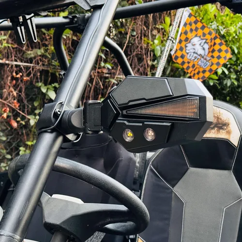 Miniatura 7 de SUNPIE Espejos para UTV con luces LED intermitentes para barra antivuelco de 1.5 a 2 pulgadas, compatible con Polaris RZR Can-Am Pioneer Talon