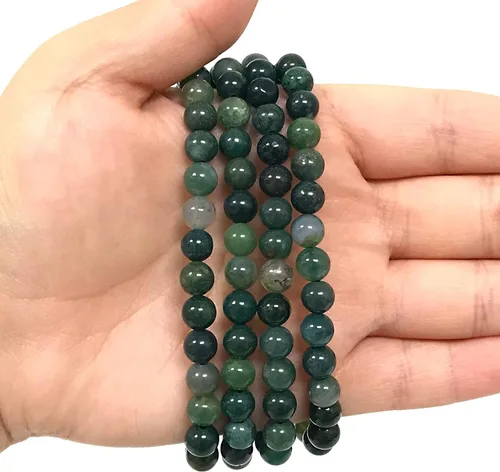 Miniatura 500 de Gem Avenue Handmade Round Bead Stretch Bracelet Unisex Natural Stone Beaded Jewelry for Men & Women, Elastic Wristband for Daily Wear