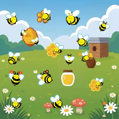 Miniatura 7 de 500 calcomanías impermeables de abeja para niños, 25 hojas, 20 estilos, calcomanías autoadhesivas de abeja de miel para manualidades, aula, escuela